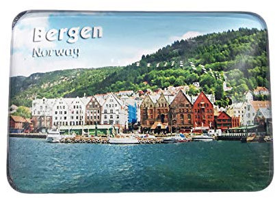 3D Bergen Norwegen Kühlschrank Kühlschrankmagnet Kristallglas Magnet Tourist Travel Souvenir Sammlung Geschenk Magnetische Aufkleber Home Küche Dekoration