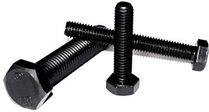 Sechskantschraube M8x20 DIN 933 Stückzahl 25 Stahl schwarz Vollgewinde Festigkeitsklasse 12.9