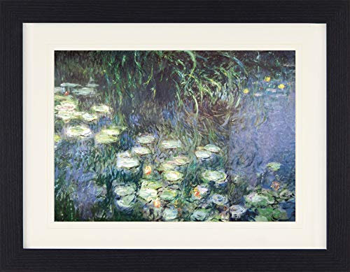 1art1 Claude Monet Poster Seerosen, Morgen Gerahmtes Bild Mit Edlem Passepartout | Wand-Bilder | Im Bilderrahmen 40x30 cm