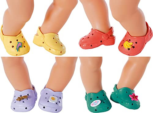 BABY born Schuhe mit Pins, bunte Puppenclogs mit Zubehör für 43 cm Puppen, 831809 Zapf Creation