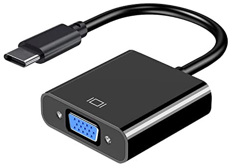 KUPOISHE USB C to VGA Adatper for Monitor, Thunderbolt 3 Multi-Display Video Converter Cable for MacBook Pro iPad Chromebook Surface and More Type C Laptop Tablet Android Phone