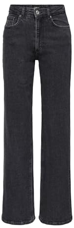ONLY Damen Onljuicy Life Hw Wide Leg Nas244 Noos Jeans, Black Denim, 26W / 30L EU