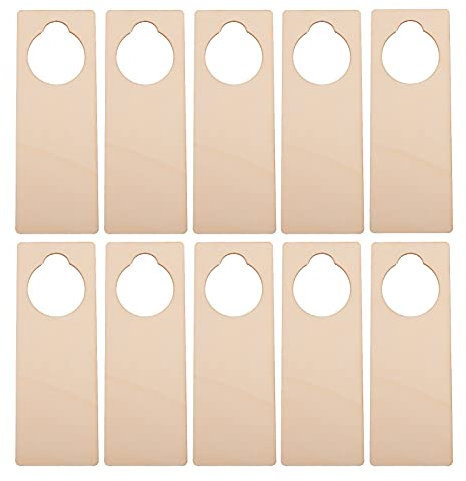 EXCEART Hanging Wood Plaque DIY Wood Pendant Door Decorations Home Notice Boards Office Door Signs No Cold Callers Sticker