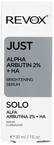 REVOX B77 Just Alpha Arbutin 2% + HA, 30 ml, Alfa Arbutin und Hyaluronsäure, aufhellendes Gesichtsserum, reduziert dunkle Flecken, spendet Feuchtigkeit und verbessert die Elastizität der Haut,