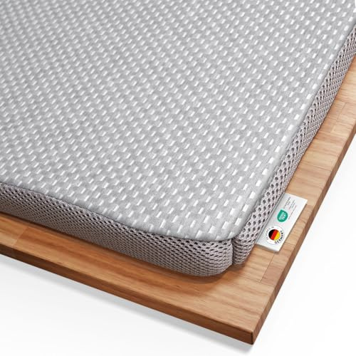 Topper 160x200cm, 6 cm Höhe, Ergonomische Memory-Schaum Auflage RenewON | Testsieger 2021, Atmungsaktiv und feuchtigkeitsregulierend, Anti-Statischer Graphene-Bezug, Matratzen-Topper 160 x 200 cm