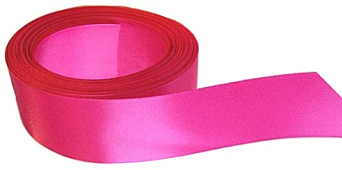 Ruban de satin double face - Dimensions : 15 mm x 10 m - Plusieurs couleurs - Décorations de mariage, Pâques et Noël (rose vif)