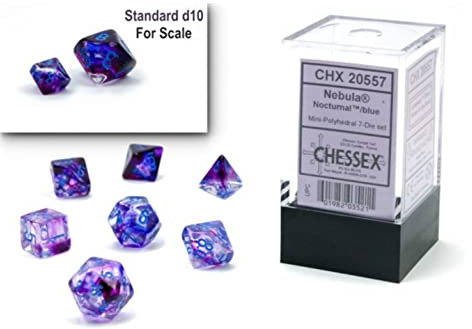 Nebula® Mini-Polyhedral Nocturnal/Blue Luminary 7-Die Set