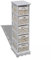 Makastle Shabby Chic Vintage Look Kommode mit 5 Körben, Mehrzweckschrank Holz-Schränkchen Anrichte Schubladenregal Standregal Aufbewahrungsschrank für Kleiderschränke, Weiß 25 x 28 x 90 cm