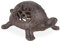 Relaxdays Deko Schildkröte, Gusseisen, wetterfeste Gartenfigur, HBT 6,5x10x15 cm, Dekofigur innen & außen, braun/schwarz