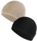 Sibba Unisex-Mütze, weich, leicht, Winter, Strickmütze, Fischermütze, warm, winddicht, Totenkopfmütze für Damen und Herren, 2 Stück, Schwarz und Beige, XL/Einheitsgröße