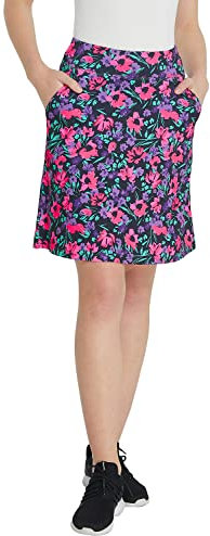 Westkun Damen Tennisrock mit Hose Sportrock Knielang Hosenrock Sommer Wandern Workout Skort Golfrock Sport Skorts Röcke Frauen Color 62 M