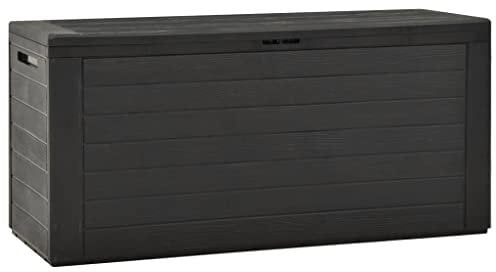 homiuse Gartenbox Anthrazit Auflagenbox Aufbewahrungsbox Aufbewahrungstruhe Gartentruhe Kissenbox Garten Wasserdicht Kissenbox Outdoor Wasserdicht Abschließbar Innen und Außenbereich 116x44x55 cm