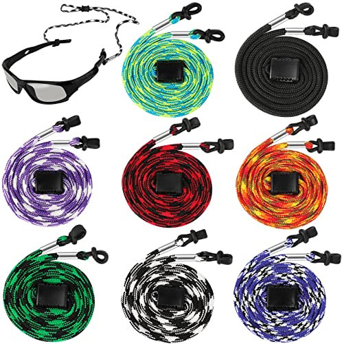 8 Pack Sports Eyeglasses Strap,Adjustable Sunglasses Holder Strap Eyewear Retainer Facemask Chain,Eyeglass Cord Lanyard Holder Glasses Strap