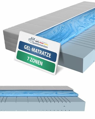AM Qualitätsmatratzen - Gelschaum-Matratze 160x200cm H2 - Hochwertige Matratze mit 4cm Gelschaum-Auflage - 20cm Höhe - Made in Germany - 160 x 200