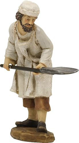 FADEDA 2 x panettieri con tagliapane/altezza: 11 cm, dipinti a mano/dettagli per presepe – Decorazione per tavolo di Natale