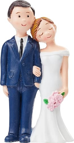 HobbyFun Brautpaar Sweetie Figur 8.0 cm Polyresin Ganzjährig Deko Hochzeitstorte Hochzeitspaar Cake Topper
