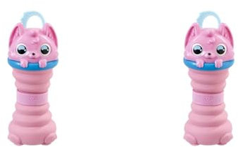 Bottle Besteez: Kool Kitten - Pink | Collapsible 360ml Reusable Bottle | Drip Resistant & Leakproof Kids Water Bottle | Ideal for Back to School | BPA Free (Pack of 2)