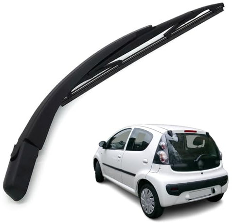 Ruolin Auto Heckscheibenwischer Schwarz, Ersatz Heckwischerarm Wischerarm Hinten + Scheibenwischer Wischer Set Ersatz für Citroen C1 2005-2014