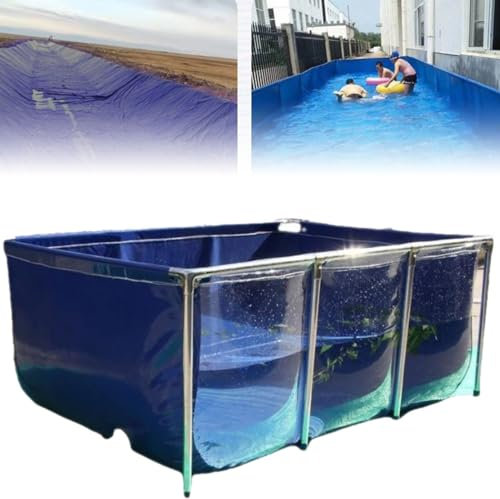 ZHPPED Piscine Hors Sol, Bassin de Piscine d'aquarium Transparent avec Valve de vidange, Toile en PVC avec Cadre en Acier et fenêtre de visualisation Transparente pour étangs, Aquarium,150x100x71cm
