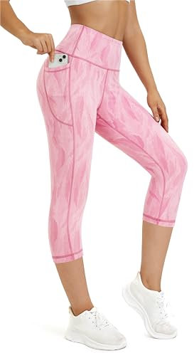Buepeara Damen Yoga Leggings mit Taschen, High Waist Sporthose Tights Laufhose Fitnesshose Yogahose 08 S