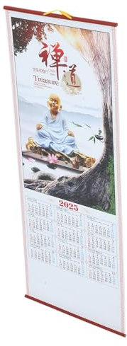 SEWACC Calendrier Suspendu 2025 En Rattan Imprimé Clair Calendrier Mural Multifonctionnel Pour Bureau Et Maison Cadeau Unique Pour Famille Et