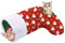Pawaboo Katzenspielzeug, 2 Wege Weihnachtssocke Katzentunnel Upgrade Weihnachten Tunnel Spielzeug mit Crinkle Papier & Federstahlrahmen Spielzeug Kleintier Röhr für Kätzchen, Roter Schneemann