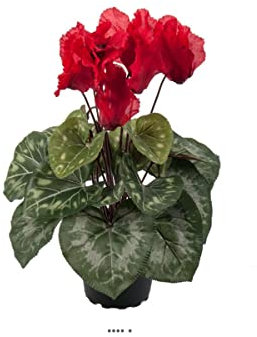 Artificielles.com - Cyclamen artificiel en pot 7 têtes H 33 cm Rouge - couleur: Rouge