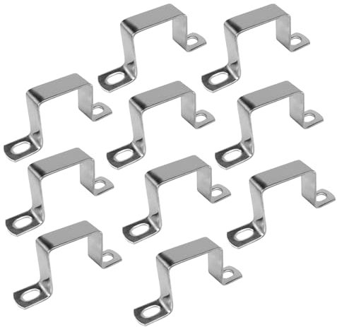 Rierousy Collier de serrage carré en acier inoxydable 304 de 25 x 25 mm, Lot de 10, Silver ou Argenté