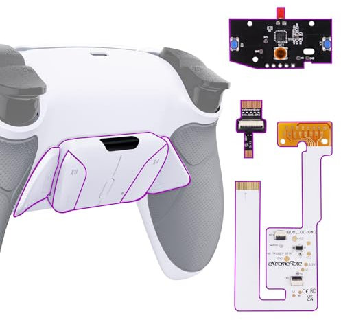 eXtremeRate Goma Grip Programable RISE4 V3 Remap Kit para ps5 Mando Modelo BDM-030/040/050 Actualización Board&Carcasa Trasera&4 Palancas Botones para ps5 Control-NO Incluye Mando(Blanco)