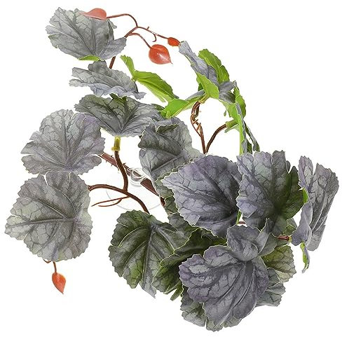 Sosoport Boîte À Tortues Suspendue Fausse Plante Pendentif pour Aquarium De Reptiles Ornement Décoratif Feuilles Artificielles pour Serpent Gecko Sûr Et Robuste