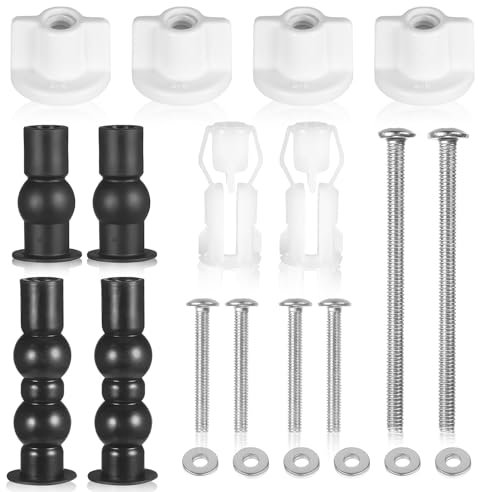 Toilet Seat Fittings Kits, 4 Pcs Toilet Seat Screws Assortment Expanding Rubber Fitting Toilet Bidet Anchor Bolts Hinges Set for WC Seat Covers Replacement Parts
