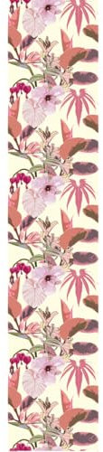 Ambiance Sticker Papier Peint Intissé Pré-encollé Rouleau Wallpaper Tropical Orchidées Fleurs et Feuilles Exotiques Adhésif Décorative - 1 Roulle de H300 x L60 cm