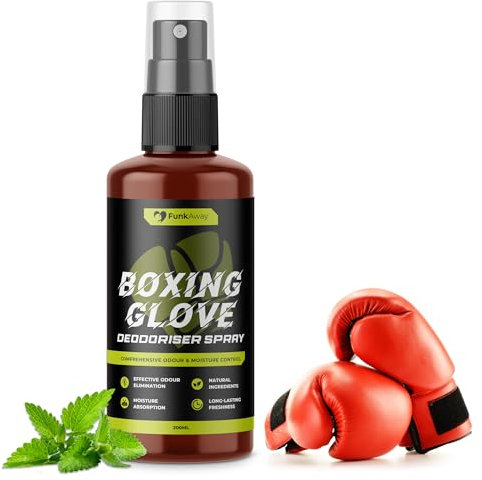 Boxing Glove Deodoriser Spray 200ml – Odour Eliminator & Moisture Absorber for Boxing Gloves, Football Boots & Trainers – Natural Freshener & Bacteria Prevention for Sports Gear, Gym Bag & Accessories