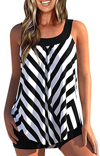 Tankini Shorty Maillots Deux Pièces Femme Grande Taille Sexy Plage Amincissant Maillot De Bain Vintage Natation Menstruelle Bikini Taille Haute Swimwear Vêtements Blanc M