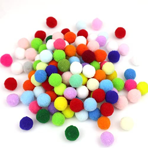 Anevous 200 Stück Pompons, Flauschigen Plüsch Bälle,Mini Bommeln Pom Poms,Pompom zum Basteln für Lustige DIY Kreative Handwerk, Ostern, Weihnachten, Bunt 3cm