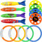 Jeu de Jouets de Plongée sous-Marine 12 Pièces, Jouets de Piscine pour Enfants, Jouets pour Enfants de 4 à 6 Ans, Jeu de Plongée sous-Marine, Jouets d'entraînement pour la Piscine