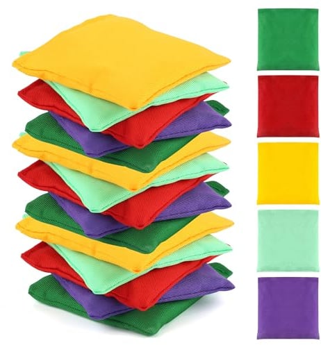 15 Pz Sacchetti di Cornhole 10x10cm Corn Hole Bean Bag Set Toss Game | Lanciare i Sacchi di Fagioli Gioco di Lancio Giochi da Giardino all'aperto per Bambini Gioco di Buchi Ciechi per Adulti
