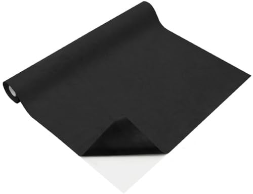 Mikrofaserstoff Selbstklebend, 200x40 cm Stretch Dehnbar Stoff Velours Schwarz Mikrofaser-Folie Selbstklebender Wildleder Optik Kunstleder für Cockpit, Auto Innenraum, Schmuck Schublade, Möbel