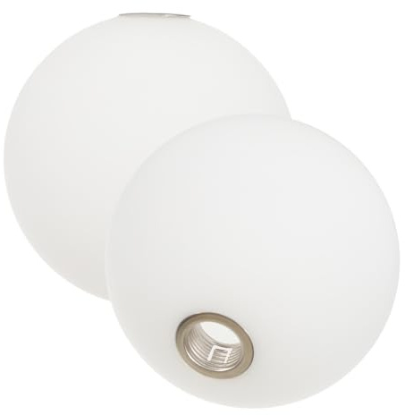 JOINPAYA 2 Stück Kugelförmiger Glas Lampenschirm Ø 12cm Milchig Weiß Ersatzglas für G9 Pendelleuchte Dekorative Deckenlampenabdeckung