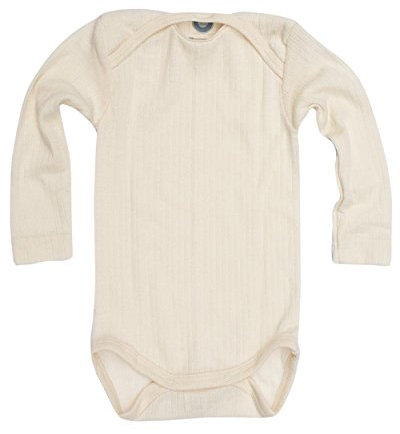 Cosilana, Baby Body Langarm,45% KBA Baumwolle, 35% kbT Wolle, 20% Seide (98/104, Natur)