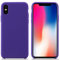 THBY Cover per iPhone X, Custodia Antiurto Gomma Gel Silicone Liquido con Fodera Tessile Microfibra Morbida Custodia Silicone Cover per iPhone X. (Viola, X 5.8'')