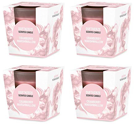 pajoma® Duftkerze im satinierten Glas | Brenndauer: 25 Stunden, in edler Geschenkverpackung | Premium Qualität (Cranberry Marshmallow, 4)