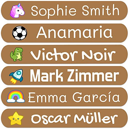 50 Etiquetas Adhesivas Personalizadas, de 6x1 cms, para marcar objetos, libros, fiambreras, etc.