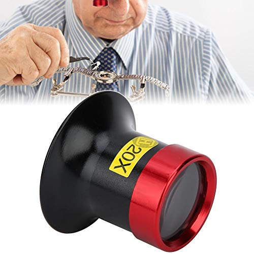 Watch Lupe Magnifying Glass, 20 x Handheld Watch Lupe Magnifying Glass Lupe Watch Repairing Maintenance Tool for Watchmakers Repairing Watch Uhrmacher Form Doppellinse Vergrößerung