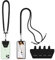 OUTXE Handykette Universal 2 Packs - 2× Einstellbar Halsband Schlüsselband, 4× Durable Patches, Nylon Universale Umhängeband kompatibel mit meisten Smartphones (schwarz)
