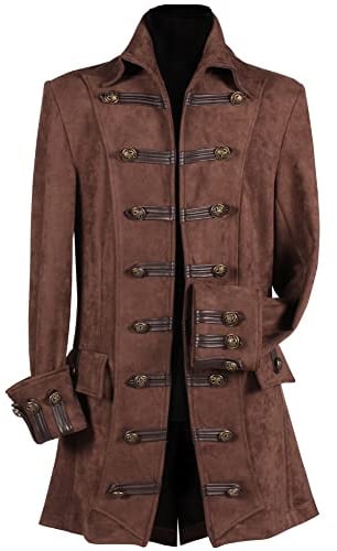 Thetru Herren Kostüm Jacke Mantel Pirat braun Karneval Fasching Gr. S