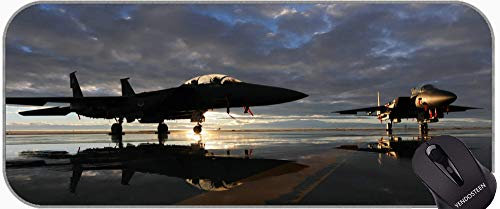 YENDOSTEEN XXL Gaming Mouse Pad Large Desk Pads,Aircraft Fighter Jet USA Air Force F-15 Large Gaming Mat