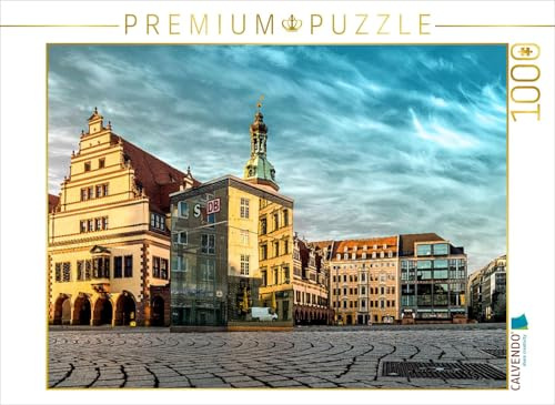CALVENDO Puzzle Puzzel Leipzig Martplatz mit Spiegelung | 1000 Teile Lege-Größe 64 x 48 cm Foto-Puzzle für glückliche Stunden