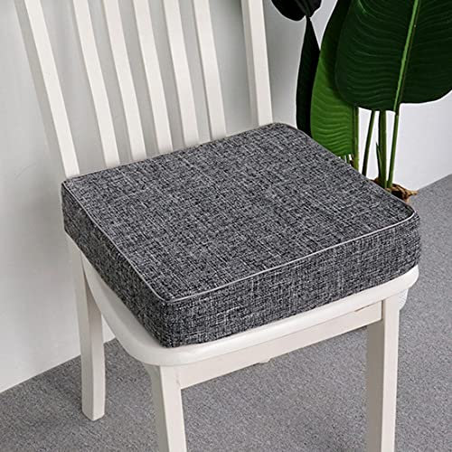 Dicke 5/8 cm Stuhlkissen, rutschfest, 40/45/50 cm, quadratische Stuhlpolster für Zuhause, Garten, Büro, drinnen und draußen (45 x 45 x 5 cm, dunkelgrau)