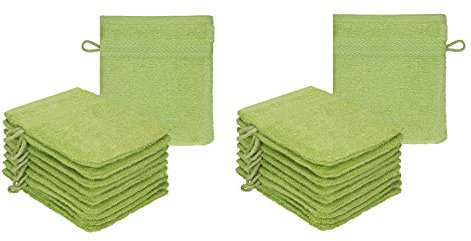 Betz 20 Stück Waschhandschuhe Waschlappen Premium Größe 16x21 cm 100% Baumwolle Farbe avocadogrün